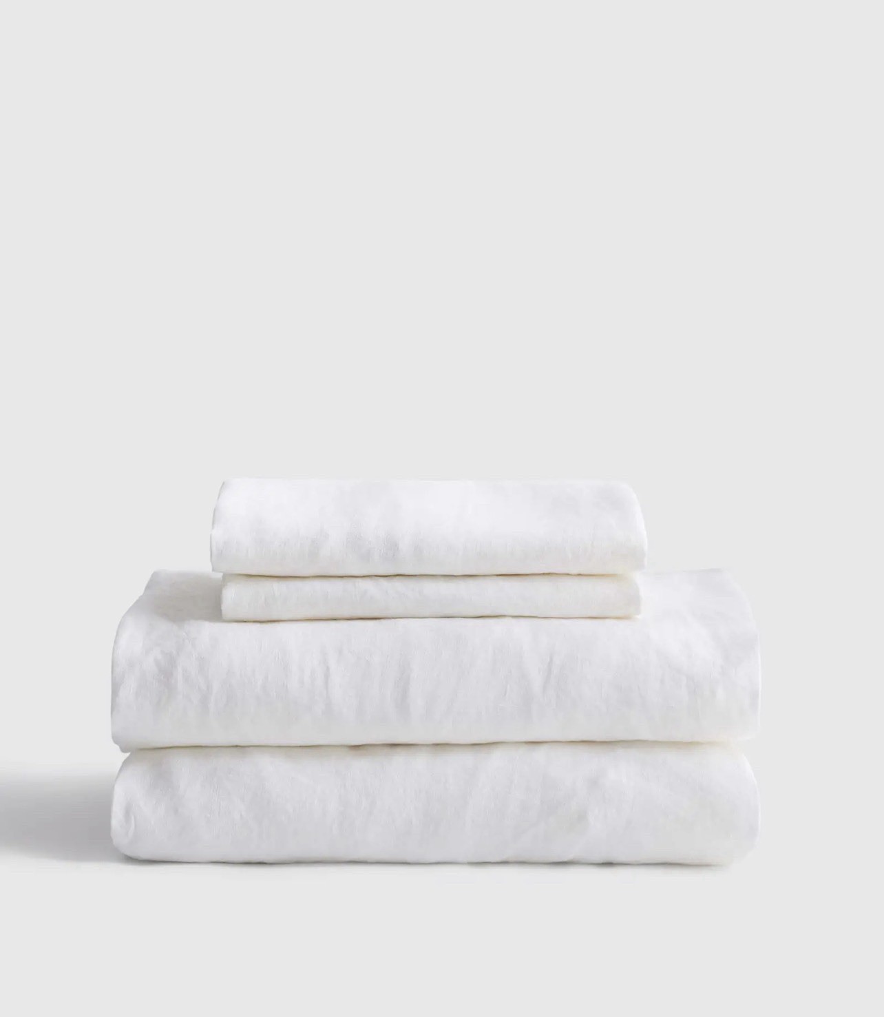 New Quince European Linen Sheet Set – King – White – 100% Linen – 4 Piece Set