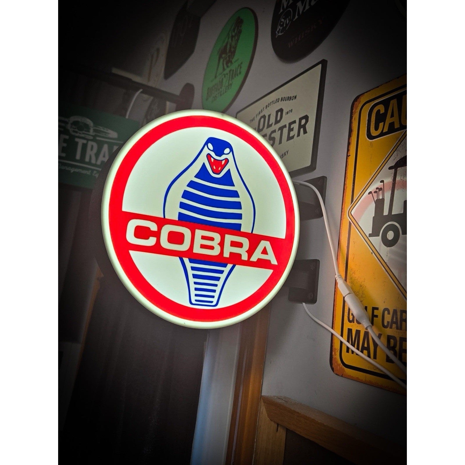 Shelby Cobra LED Light Box | USB Powered Garage Sign | RGB Option