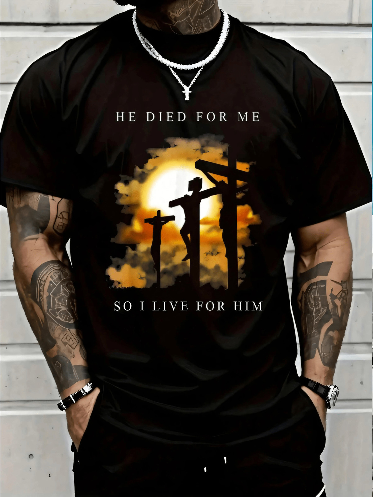 Christian Bible Verse - Jesus Died For Me T-Shirt Women\'s Men Graphic Christian Bible Verse - Jesus Died For Me T-Shirt Women\'s Men Graphic