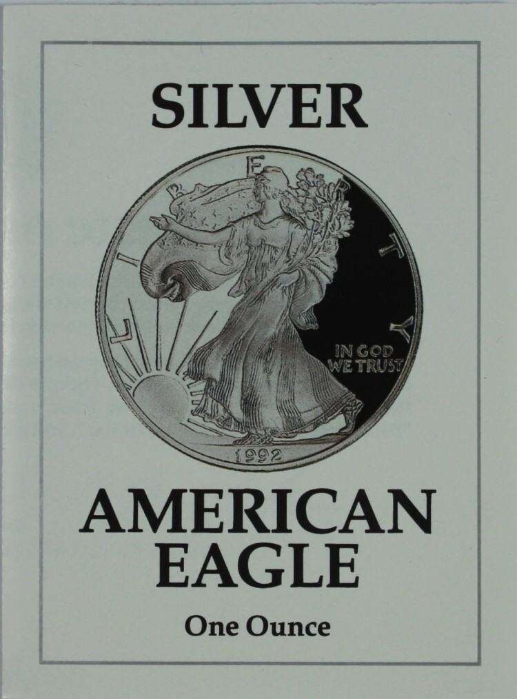 1992-S American Proof Silver Eagle Mint Issued COA (NO Coin)