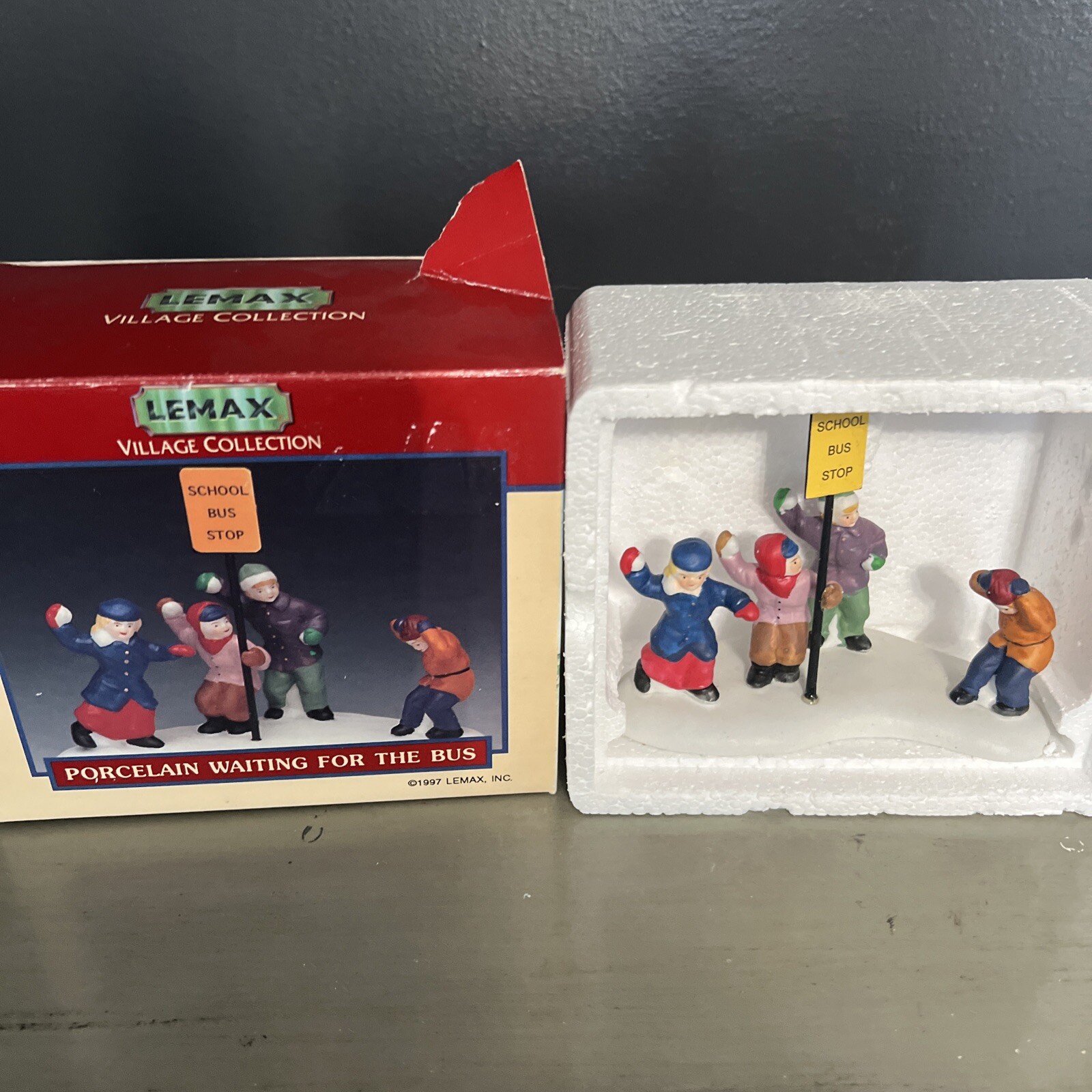 Vintage 1997 Hearthside Village By Lemax Porcelain Waiting For The Bus Vintage 1997 Hearthside Village By Lemax Porcelain Waiting For The Bus