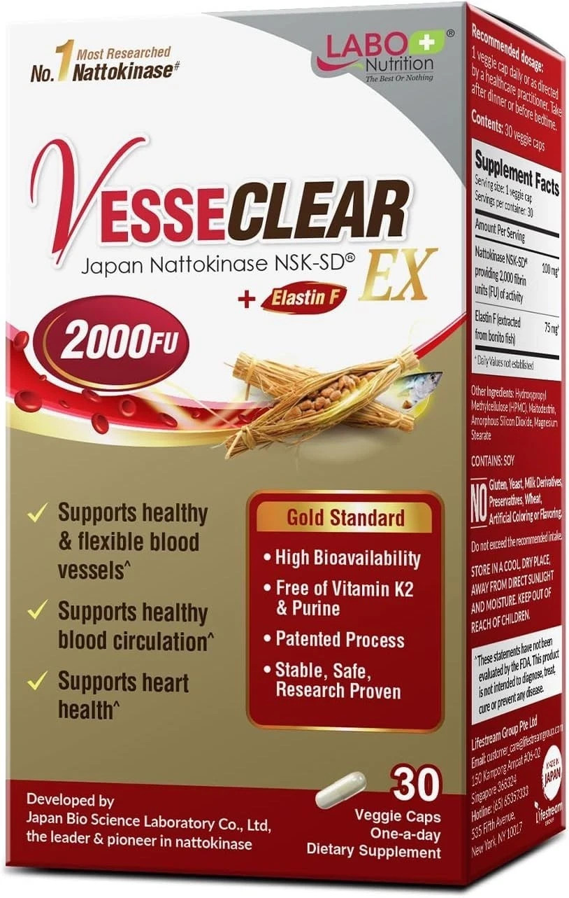 Labo Nutrition Vesseclear Ex: Nattokinase Nsk-sd+elastin F For Clean & Labo Nutrition Vesseclear Ex: Nattokinase Nsk-sd+elastin F For Clean &