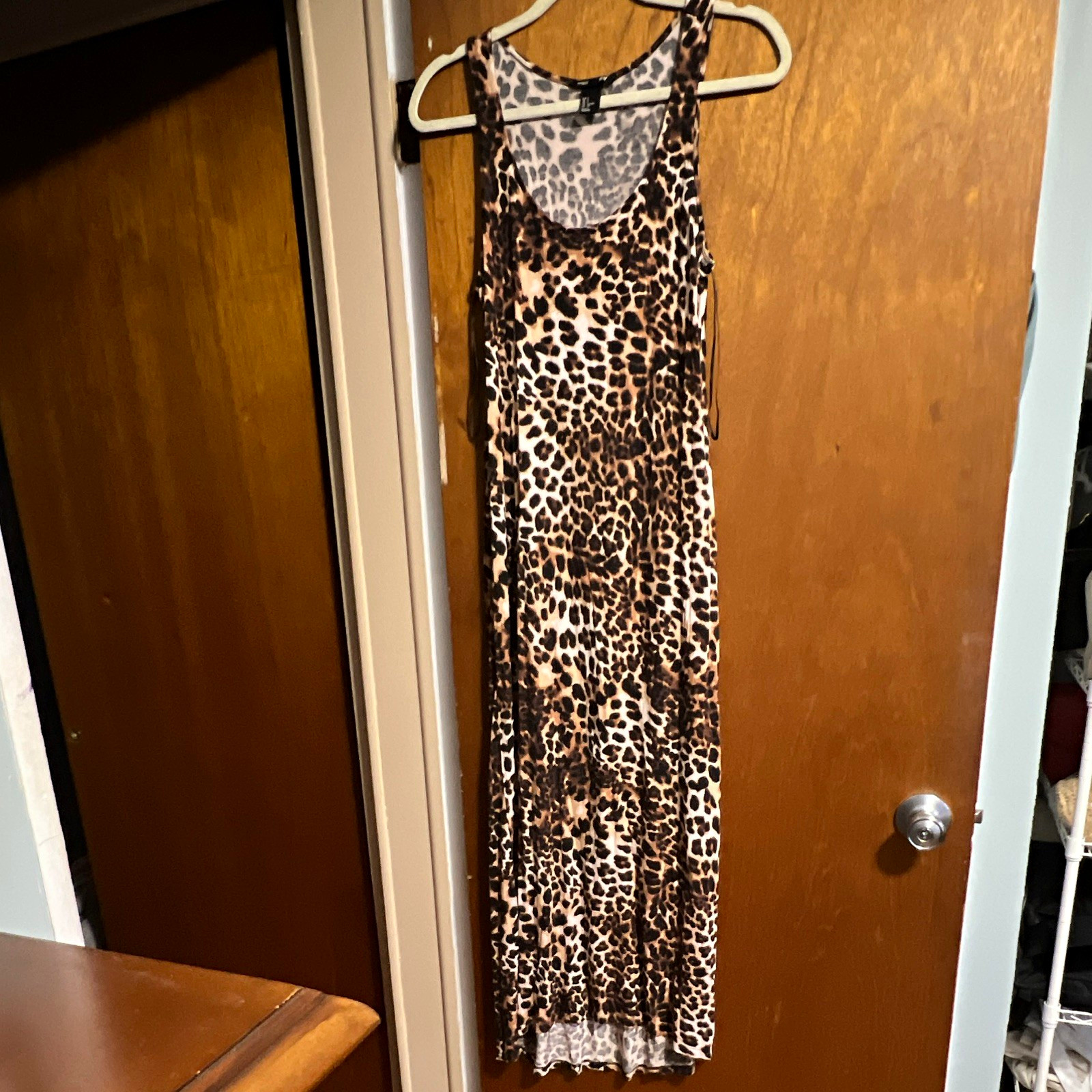 H&M Women\'s S Brown/Black Leopard Animal Print Scoop Neck Maxi Dress H&M Women\'s S Brown/Black Leopard Animal Print Scoop Neck Maxi Dress