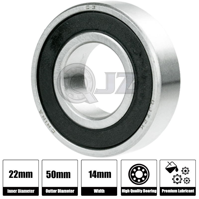 1x 62/22-2RS Ball Bearing 22mm x 50mm x 14mm Rubber Seal Premium RS 2RS QJZ NEW