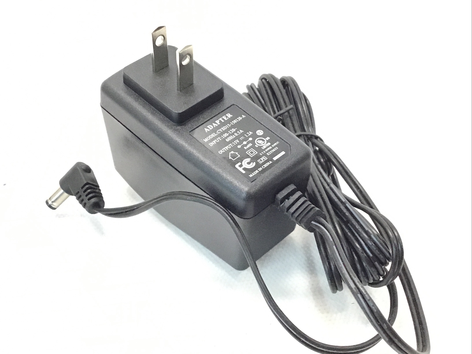 universal 15V 1.2A Charger AC Adapter Power Supply CYSD15-150120-A 5.5mm X 2.5mm