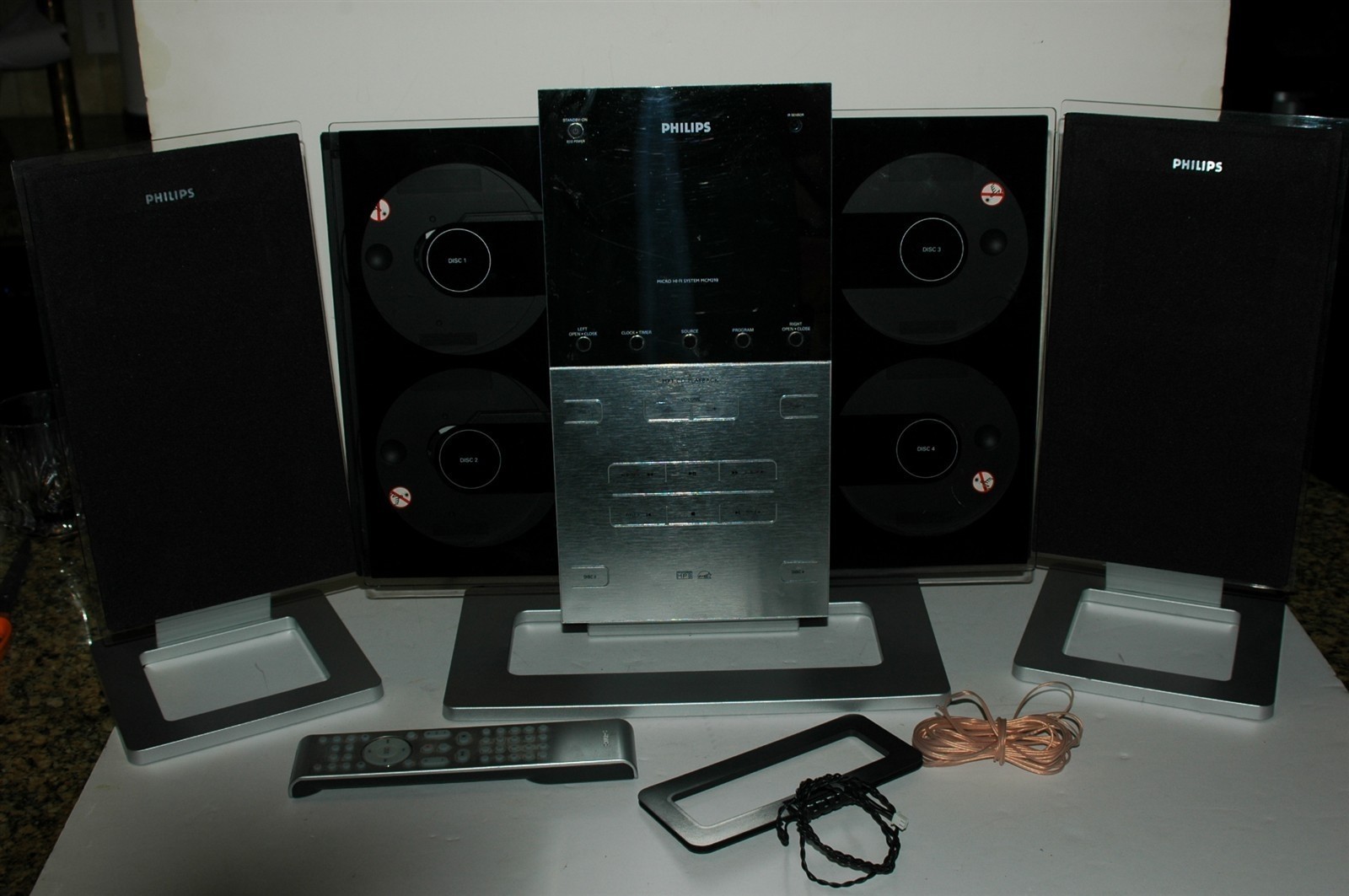 VINTAGE PHILIPS MCM 298/37 298 / 37 HIFI 4 DISC CD & ACCES. -FOR PARTS - REPAIR