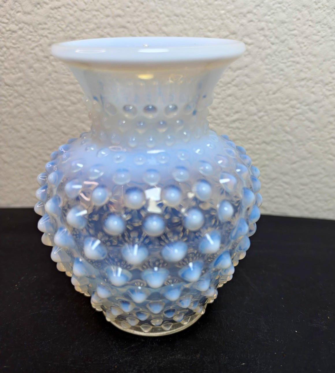 vintage Fenton French Opalescent Hobnail glass miniature vase, flared rim vintage Fenton French Opalescent Hobnail glass miniature vase, flared rim
