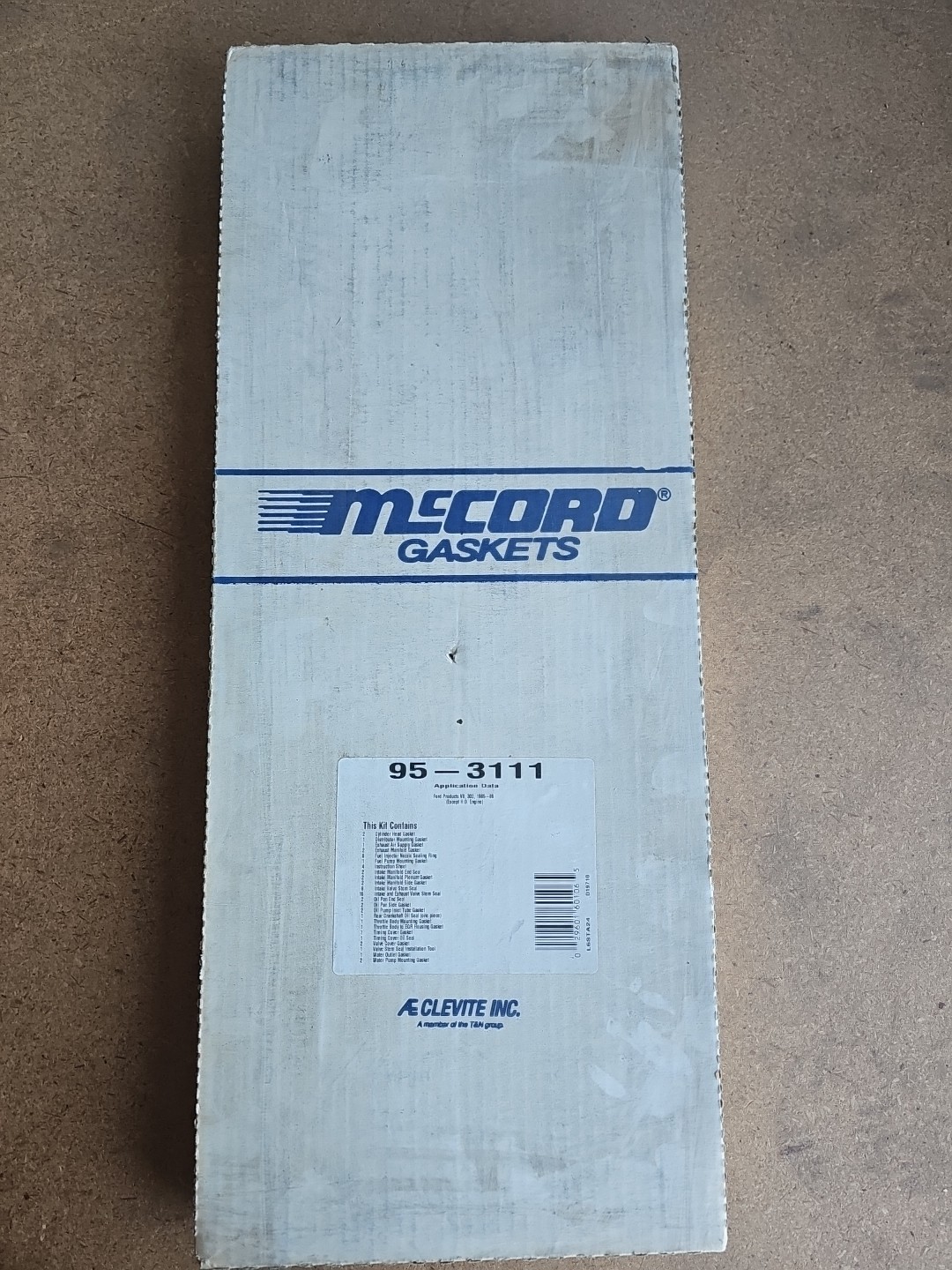 McCord Clevite 95-3111 Engine Gasket Set Ford 302 V8 1968-85 NOS Sealed Vintage