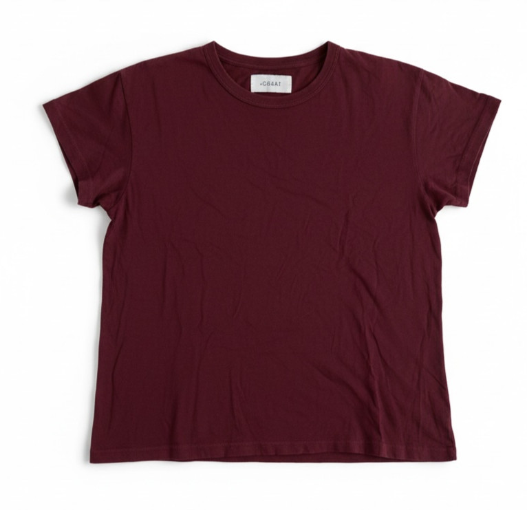 The Great Women’s Burgundy Crewneck T-Shirt Size 1 Made in USA
