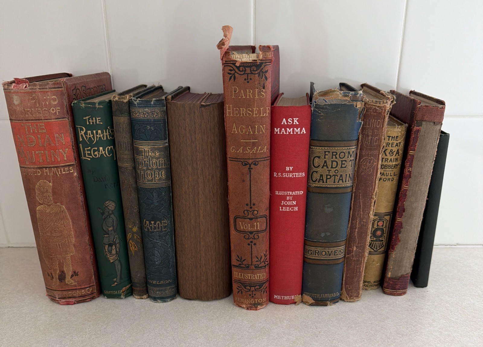 Lot of 12 Antique Late 1800\'s Hardcover Books Antiquarian Display Collectible Lot of 12 Antique Late 1800\'s Hardcover Books Antiquarian Display Collectible