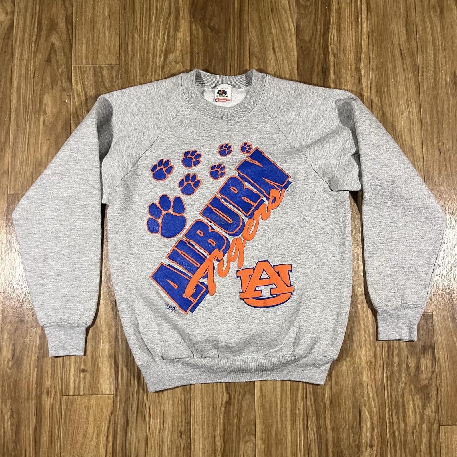 Vintage Auburn Tigers Sweatshirt Mens Large Gray NCAA Football Made USA 90s