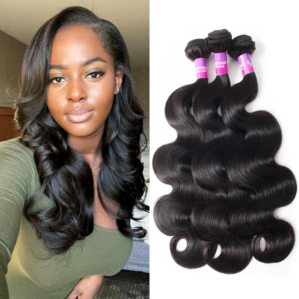 Hailriss 12A Human Hair Bundles 14 16 18 Inch Body Wave 3 Bundles