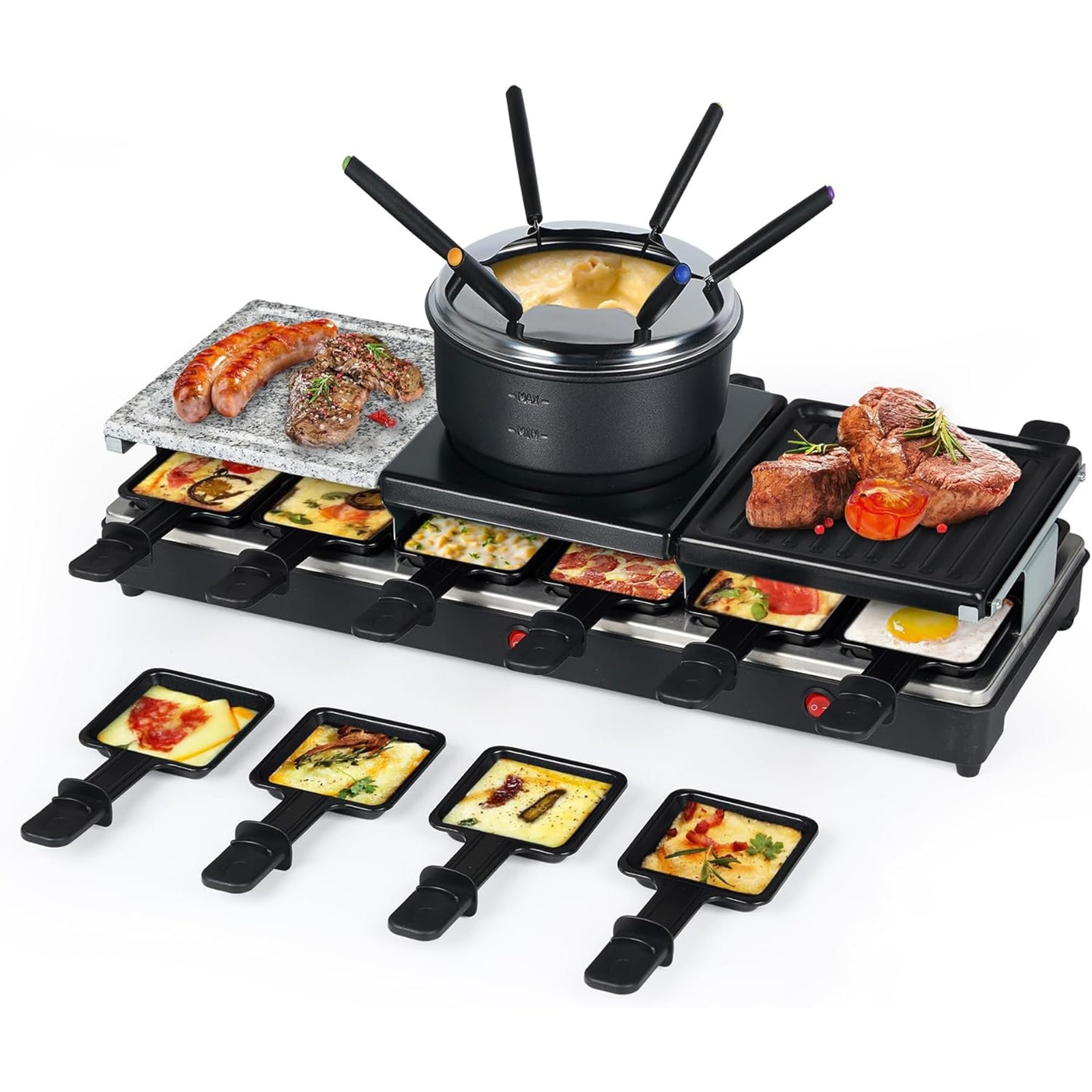 Raclette Table Grill - Indoor Electric Grill Griddle - Nonstick Extra Large R...