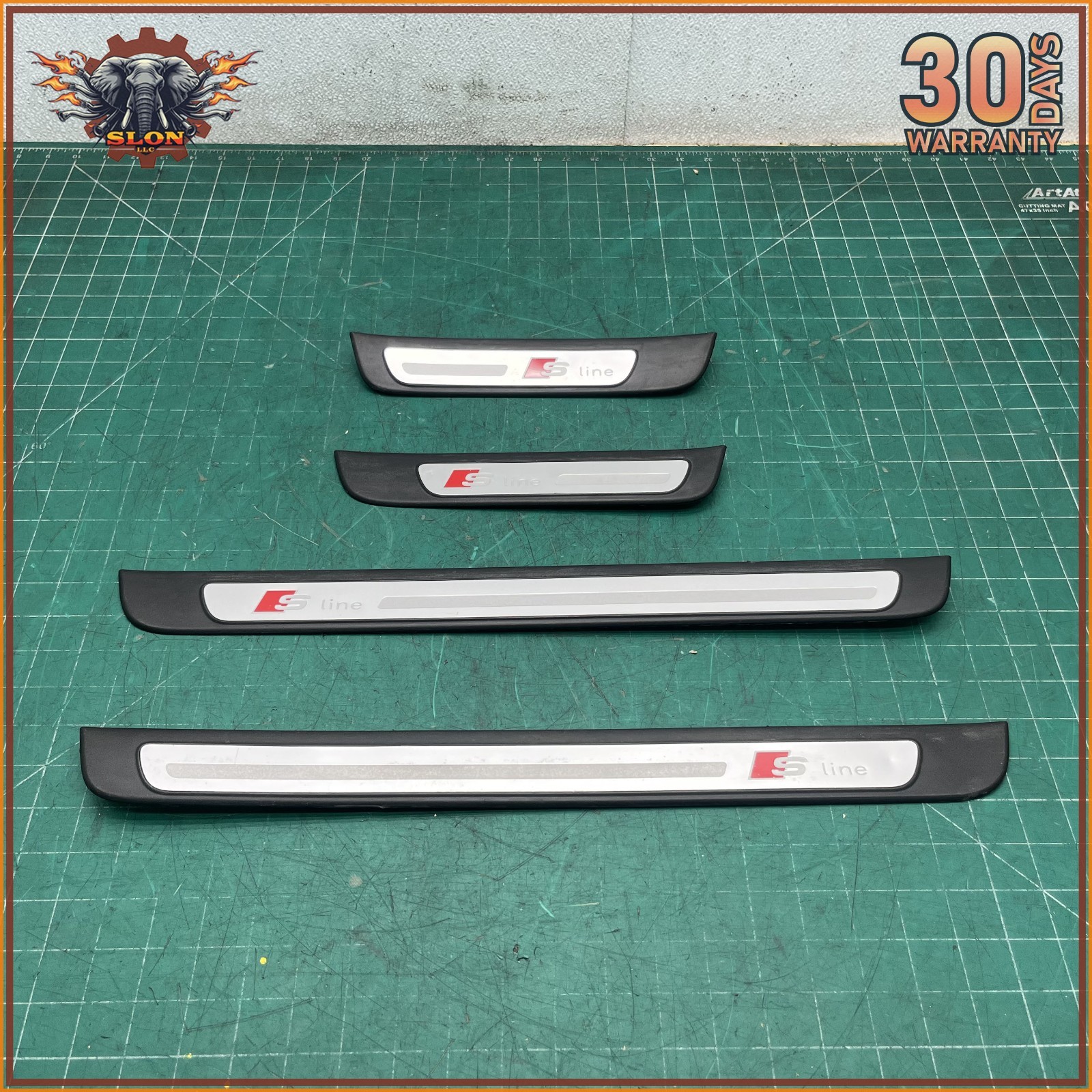 10-16 AUDI A4 QUATTRO DOOR SILL PANEL SCUFF PLATE SET OEM