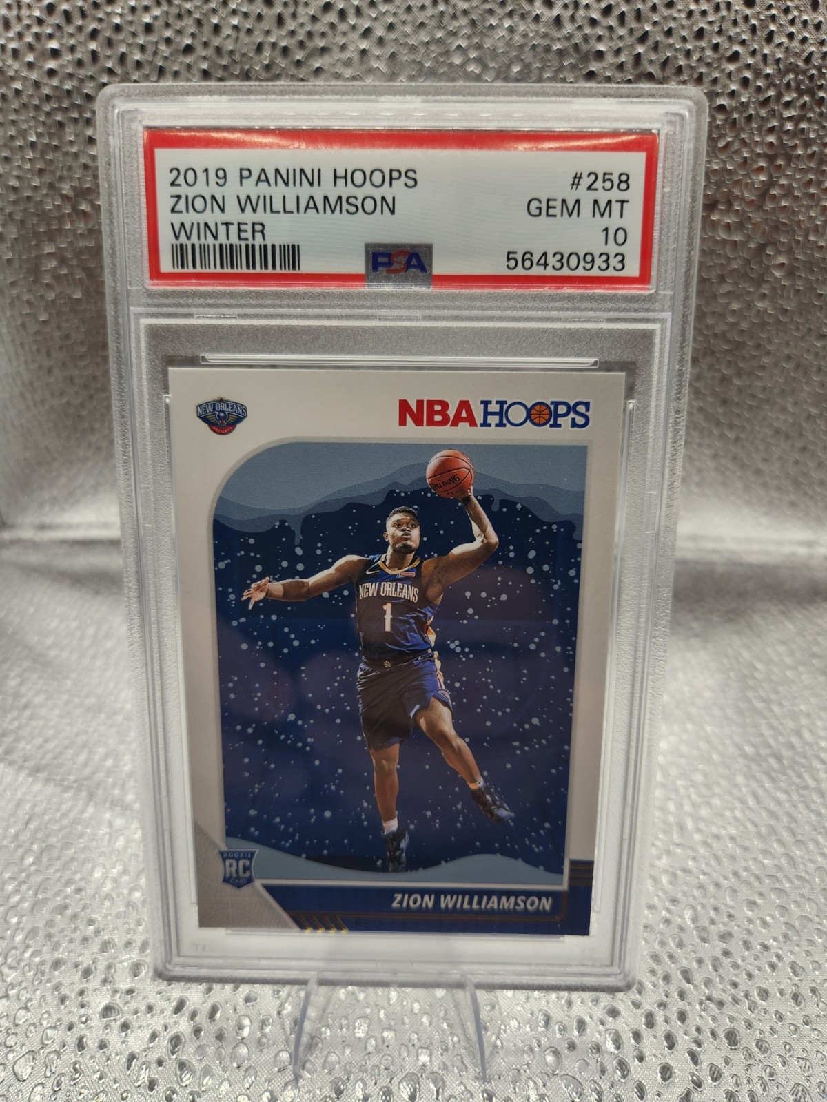 ZION WILLIAMSON 2019-20 Panini NBA Hoops Winter Rookie Card RC #258 PSA 10 Gem