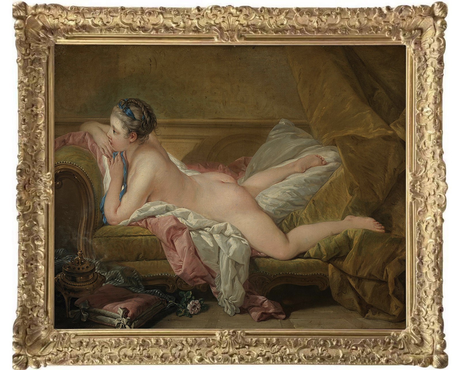 Hand Painted Classical Oil Painting Female Women Nude Canvas Art Antique Style