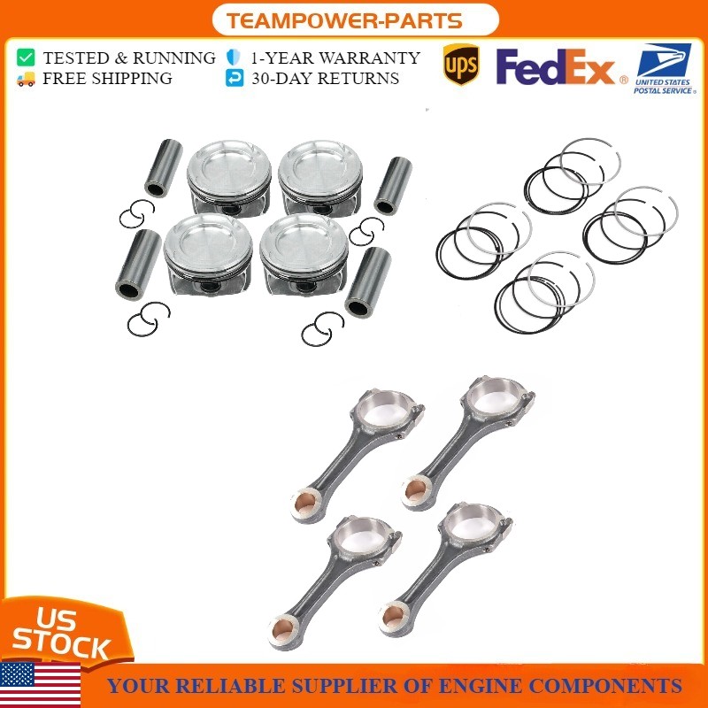 Engine Con Rods & Pistons Kit For 14-19 Mercedes-Benz M274 C300 E300 GLA250 2.0L