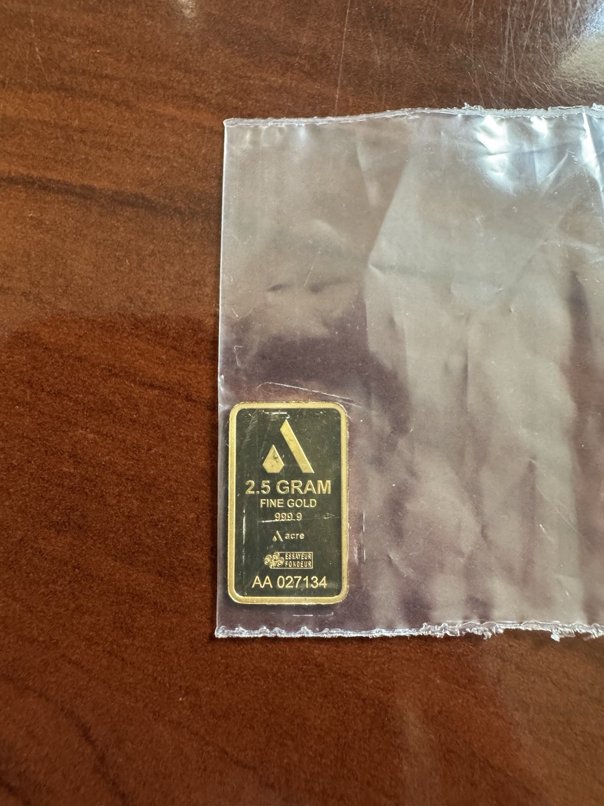 Acre 2.5g Gold Bar .9999 Fine Gold Bullion Acre 2.5g Gold Bar .9999 Fine Gold Bullion