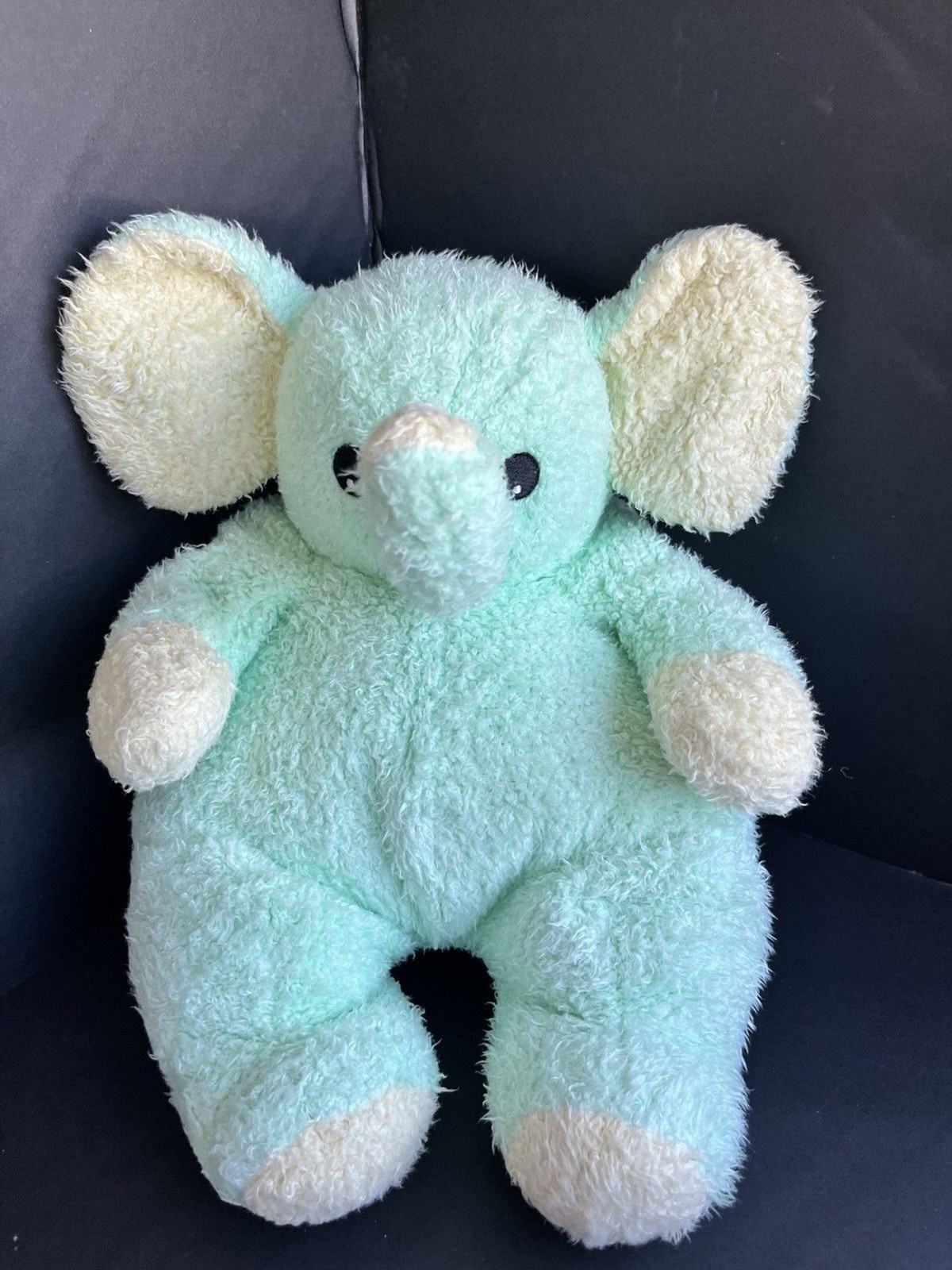 VTG TY Tylon Mint Green Elephant Plush Rattle Lovey 2000 NO Paper TY Tag HTF