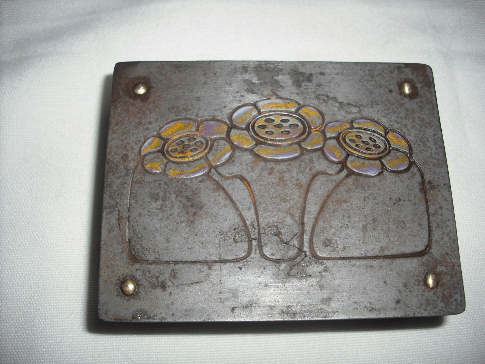 Antique German Brass postal stamp Box dating early 1900s Antique German Brass postal stamp Box dating early 1900s