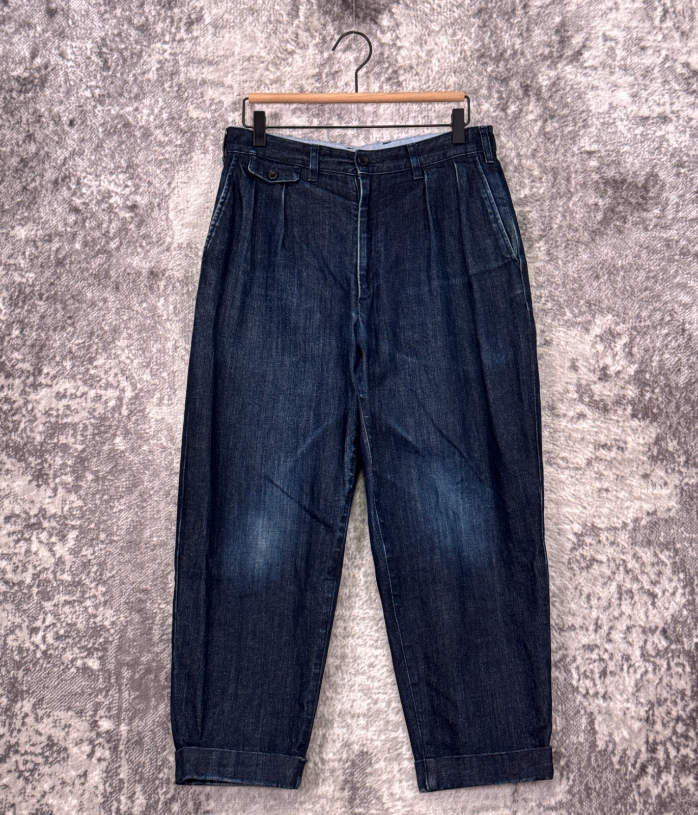 Beams Japan Denim Pleated Cropped Jean Trouser Pants Small Mens