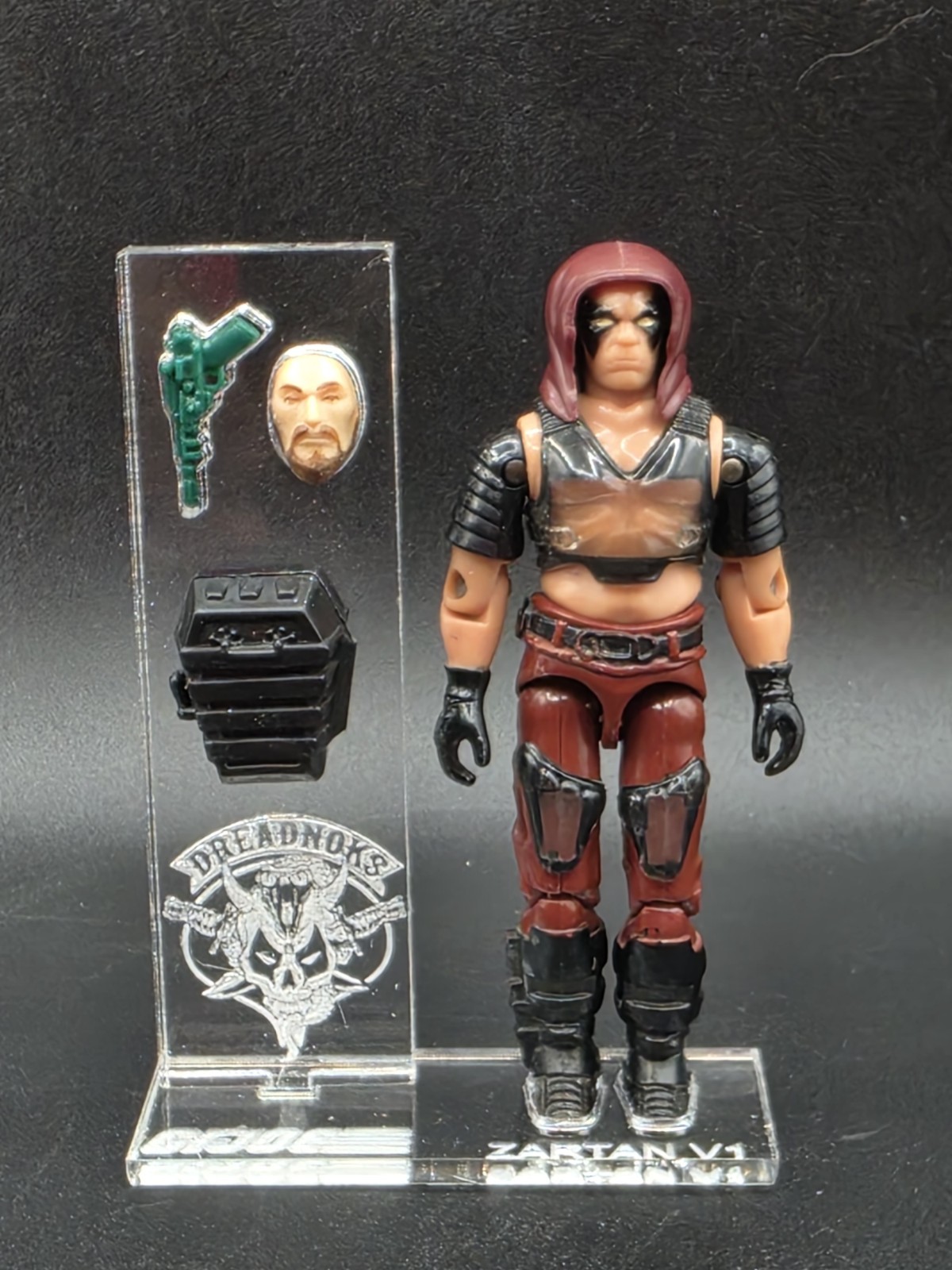 G.I. Joe Vintage Zartan V1 Acrylic Base Set / Display ***No Toy Included***