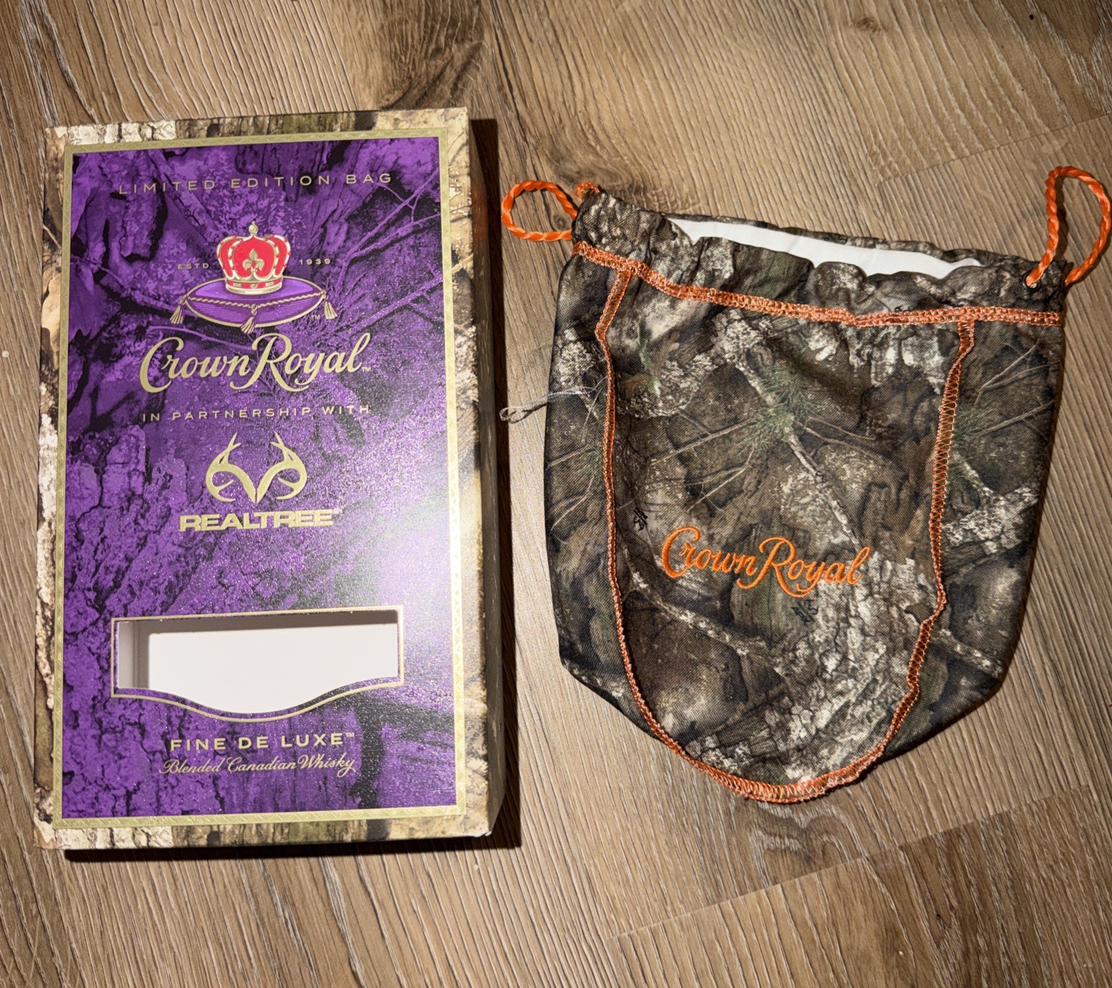 Crown Royal Realtree Edition Camo Bag & Box LIMITED EDITION NEW