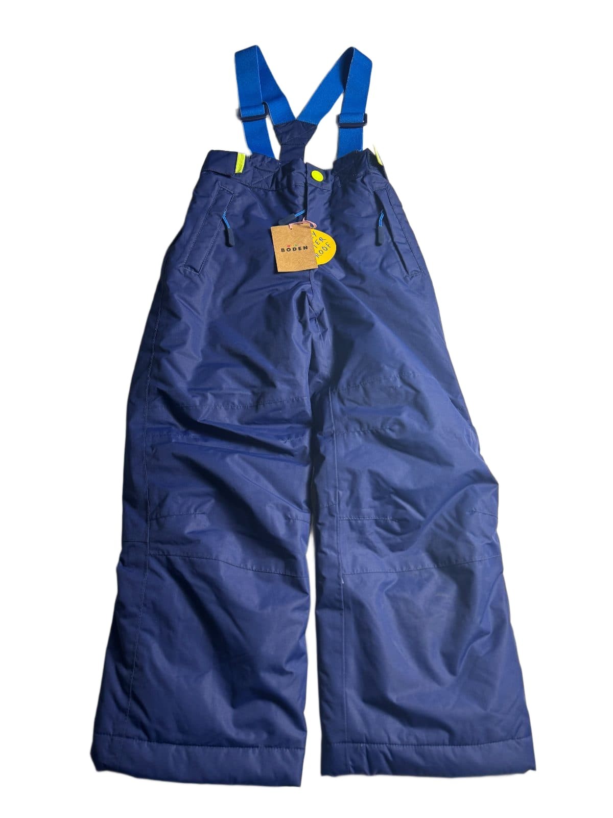 Mini Boden Kids Snow Pants Blue Waterproof Insulated Bib Ski Trousers NWT