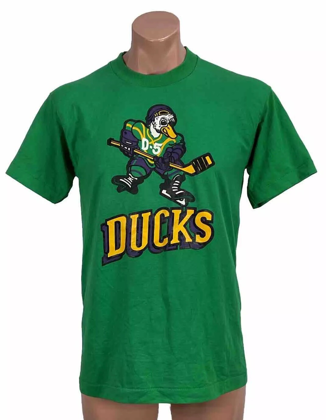 Vintage 1992 Mighty Ducks Disney Movie Promo Shirt Large District 5 Green 50-50