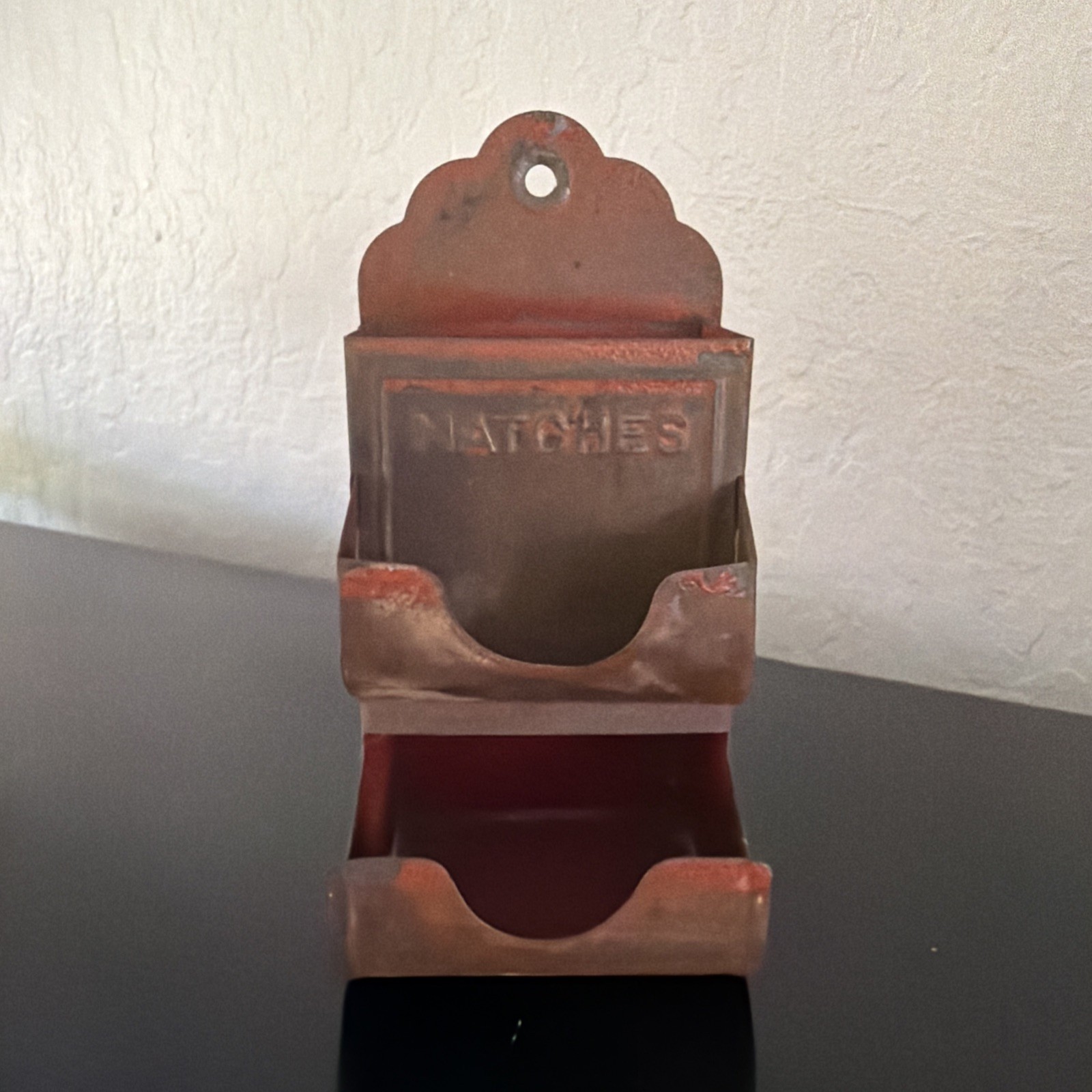 Vintage Tin Rusty Crusty Match Holder Box Primitive Farmhouse Wall Hang Décor