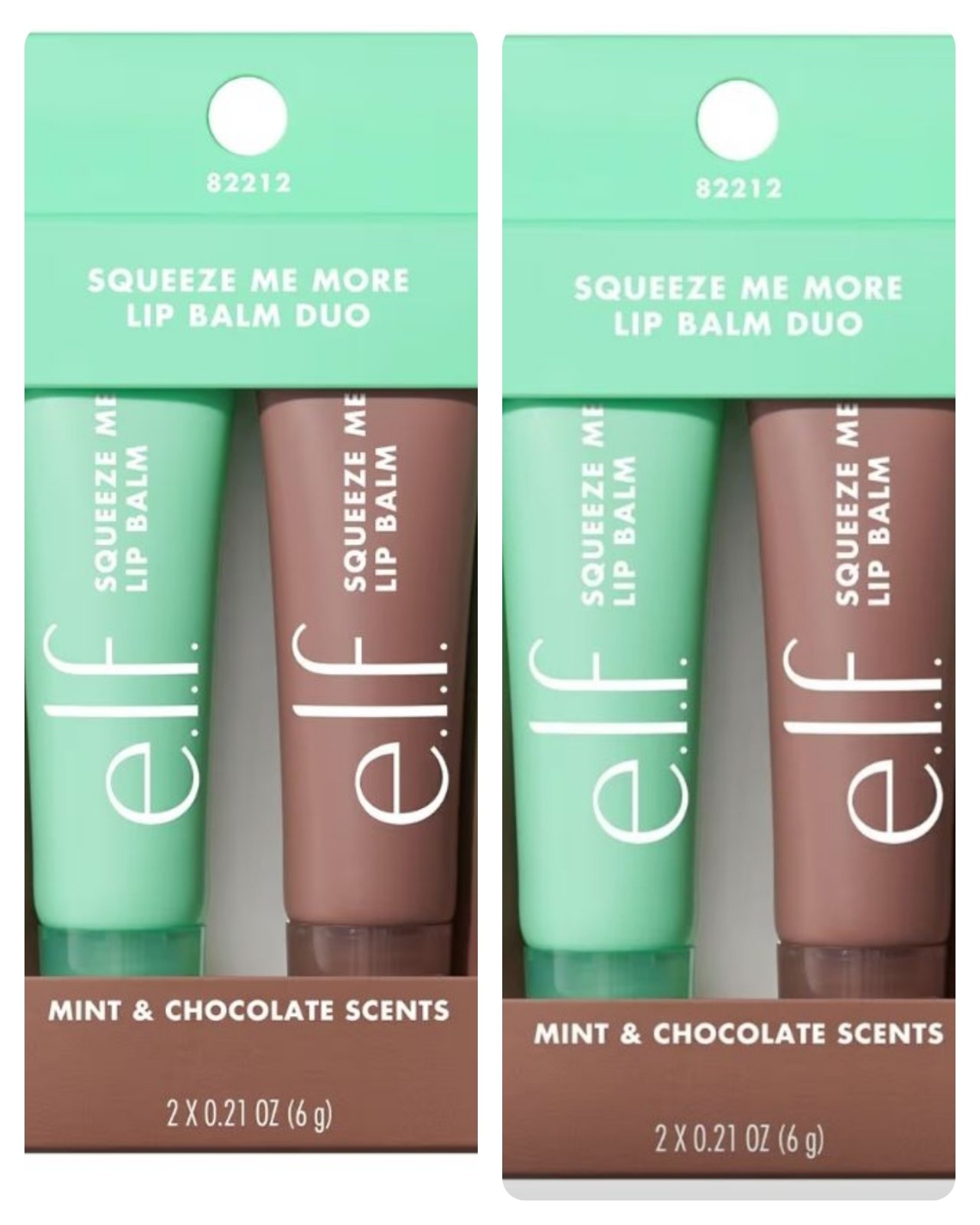 2x e.l.f. Squeeze Me More Lip Balm Duo, Mint/Chocolate