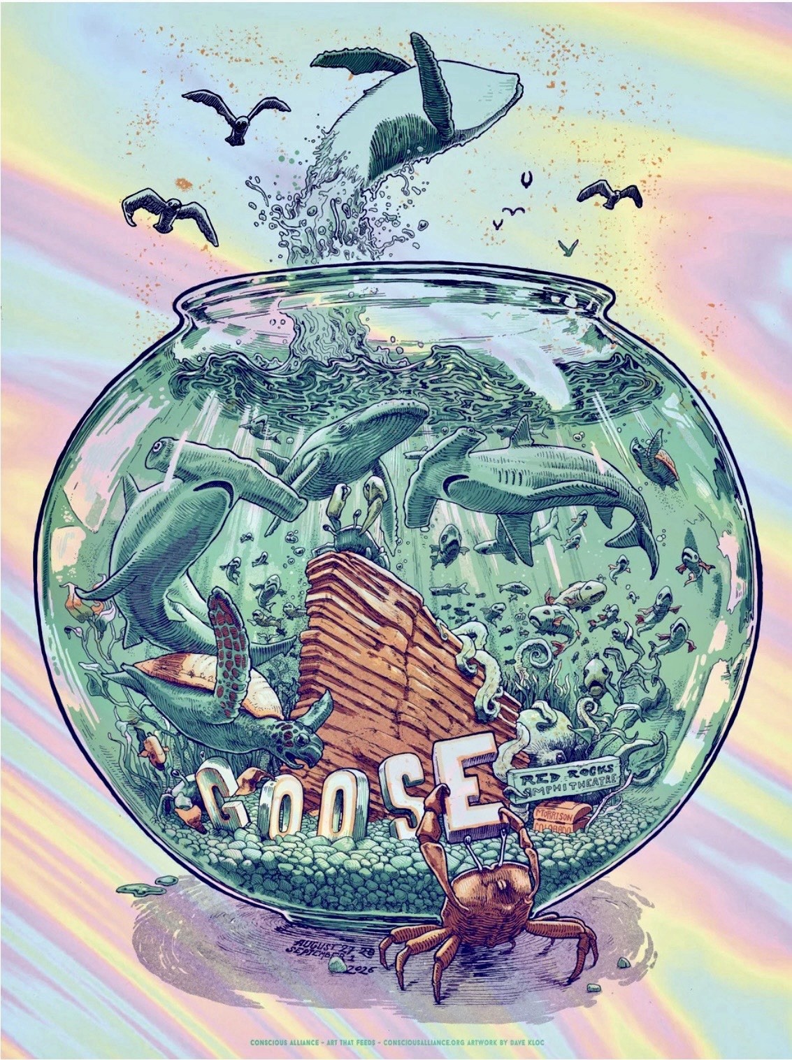 Goose Red Rocks 2026 Foil Poster Morrison Dave Kloc LE Conscious Alliance 🪿🔥