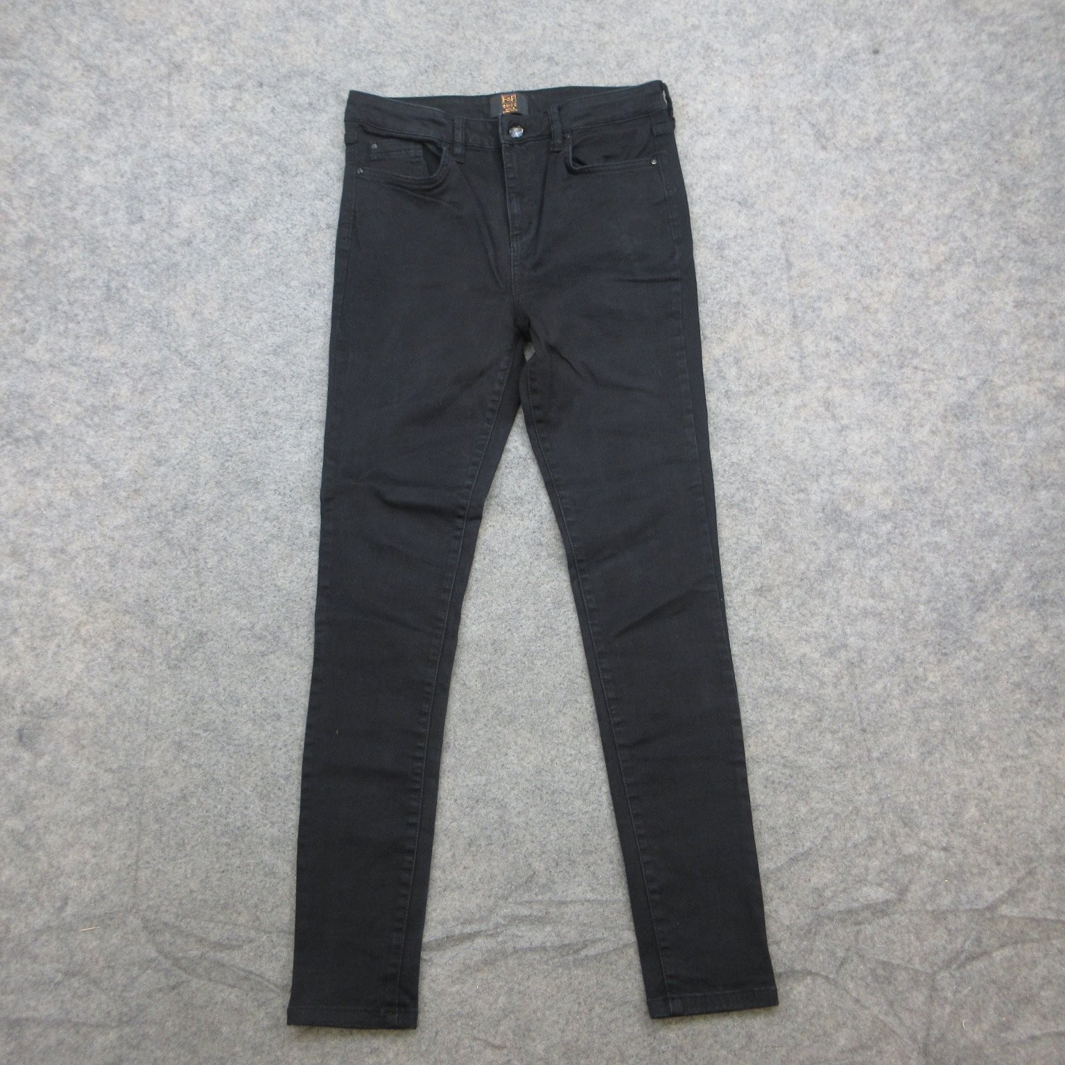 F&F Jeans Women\'s US 10 Black High Rise Skinny Stretch Denim
