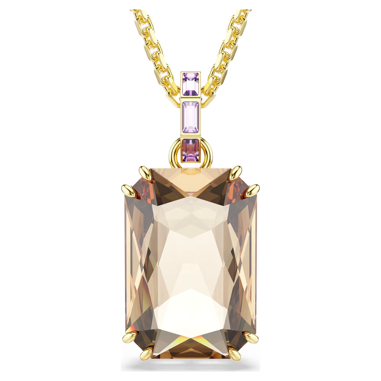 Swarovski Crystal Millenia Pendant Octagon Cut Caramel, Gold Tone Plated 5725752 Swarovski Crystal Millenia Pendant Octagon Cut Caramel, Gold Tone Plated 5725752