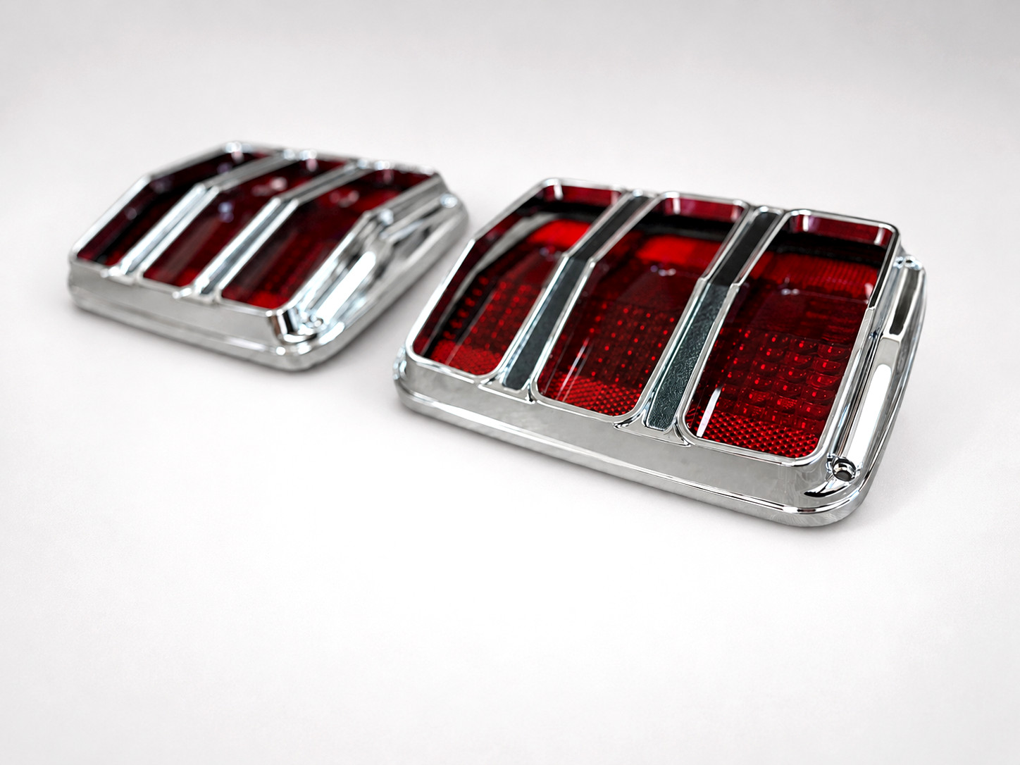 1964 1965 1966 Ford Mustang Tail Light Bezel & Lens Kit 4PCS LH RH Chrome Plated