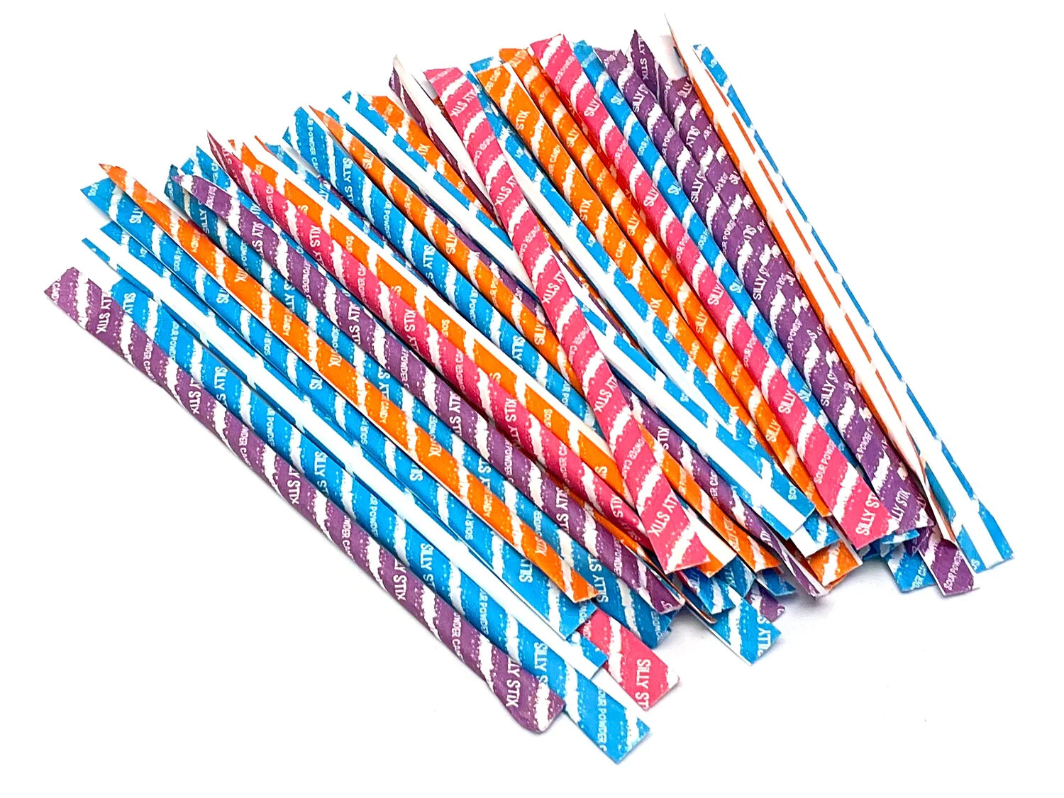 50+ PIXY SILLY STIX CANDY - SWEET & SOUR SUGAR FILLED STRAWS - ASSORTED FLAVORS