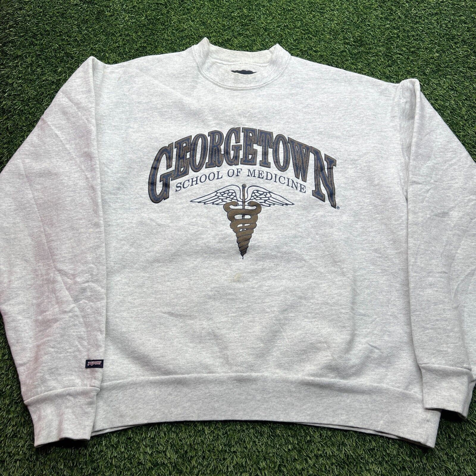 VTG 90s Georgetown Hoyas Sweatshirt Mens XL Grey Spell Out CollegeCore