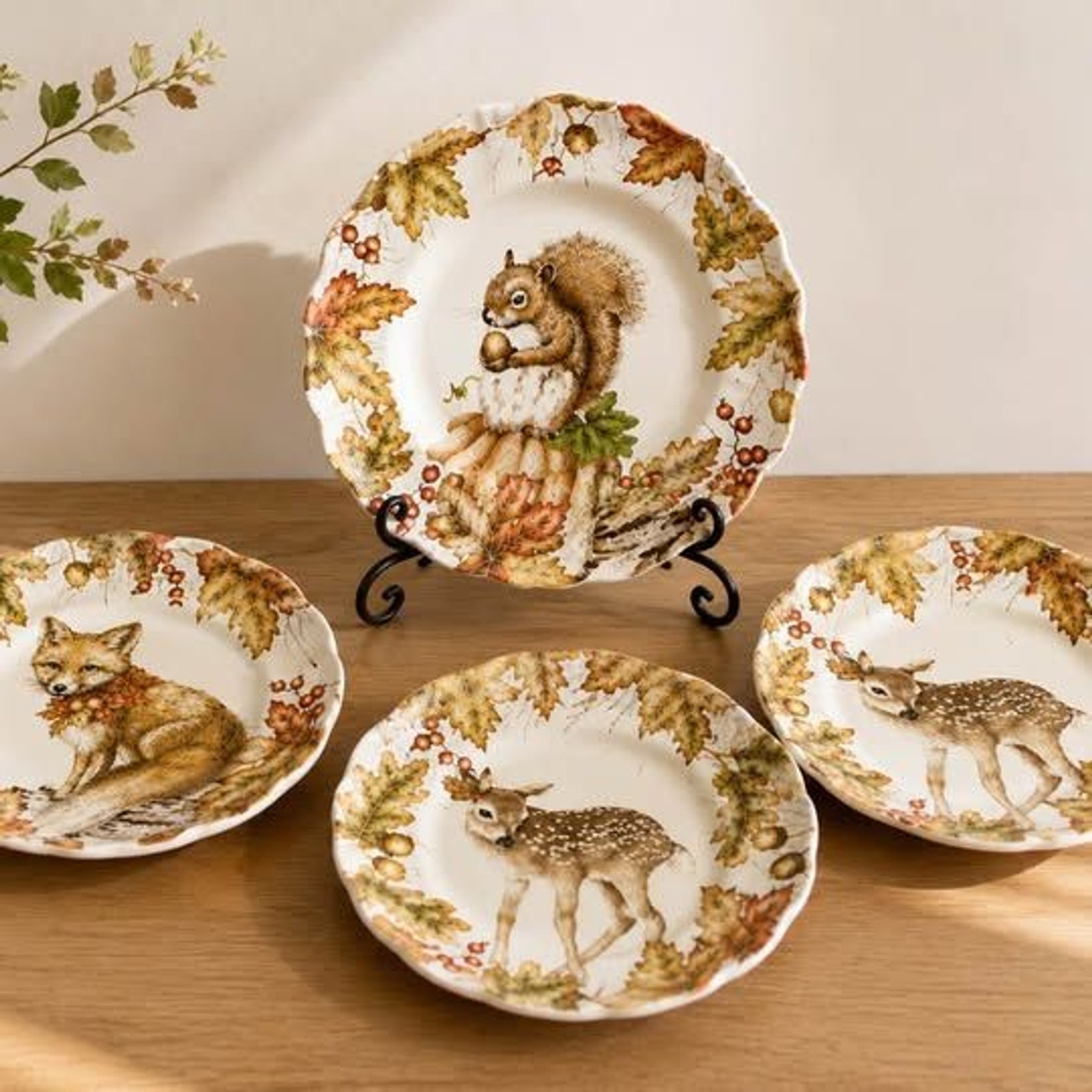 Pier 1 Mazey Critters Woodland Animal Salad Plates – Set of 4 Discontinued
