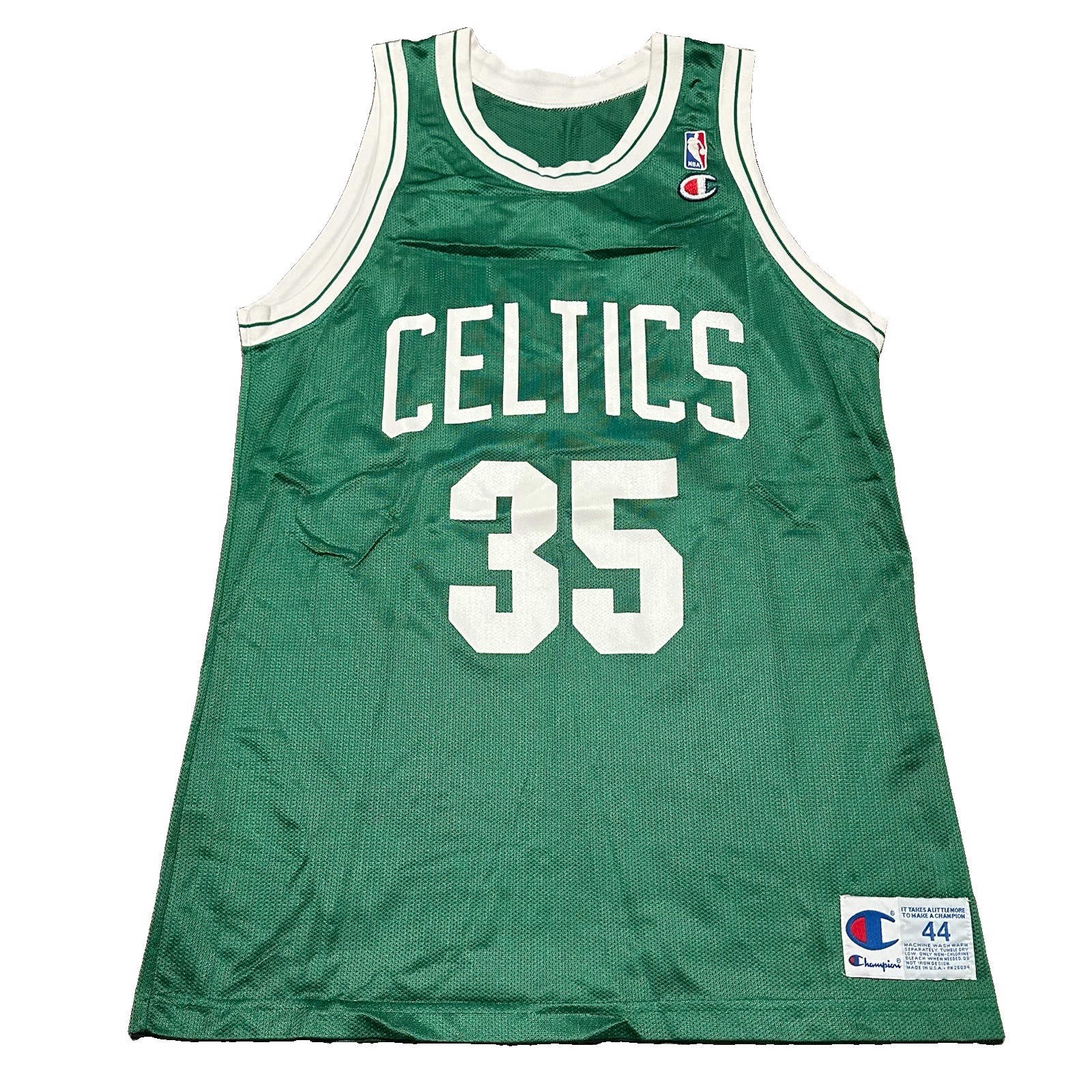 VTG CHAMPION BOSTON CELTICS REGGIE LEWIS SZ 44 GREEN BASKETBALL JERSEY (40)