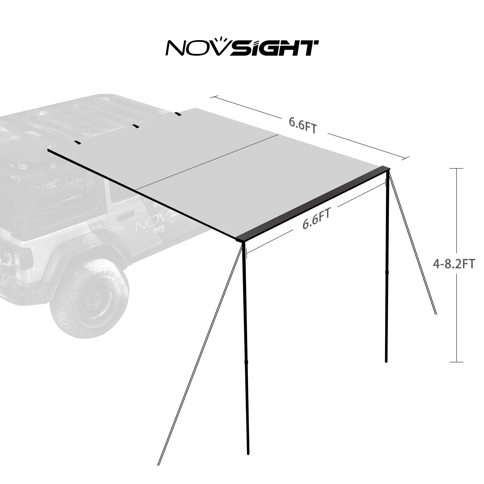 NOVSIGHT Car Awning Camping SUV Side Tent Waterproof Shed For Camping Hiking