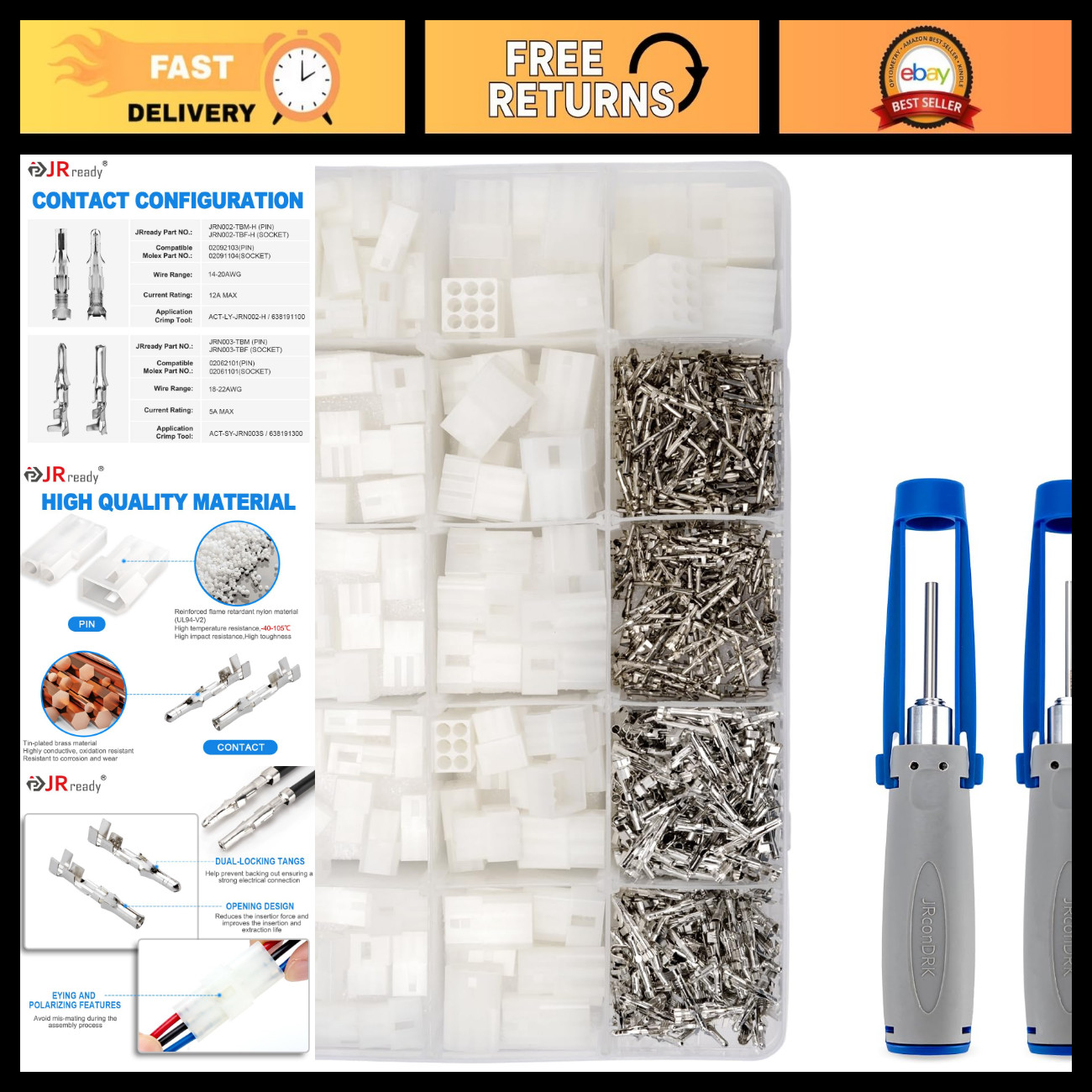 678PCS Pin Connectors Kit - 2/3/4/6/9/12 Pin Housing, Crimp Terminals, Extractor 678PCS Pin Connectors Kit - 2/3/4/6/9/12 Pin Housing, Crimp Terminals, Extractor