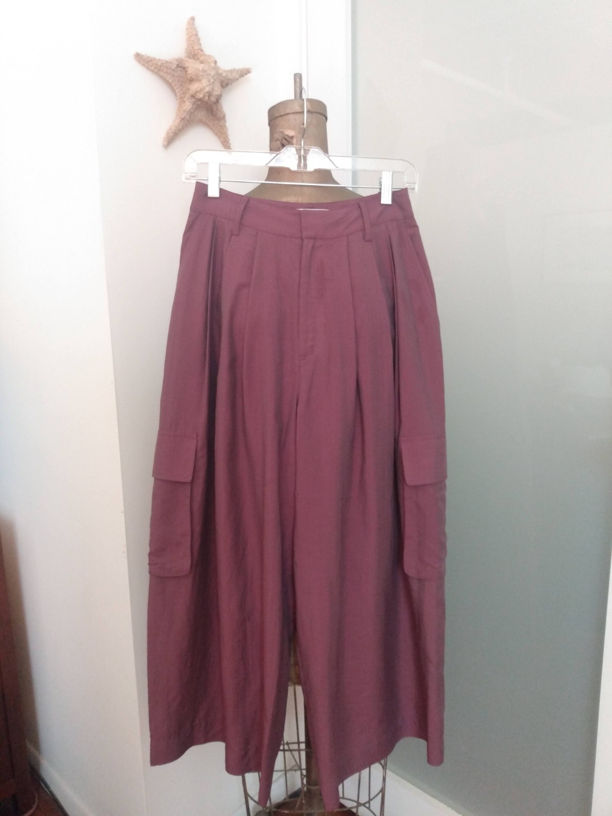 New - XS Tibi Wide Leg Pants in Deep Maroon New - XS Tibi Wide Leg Pants in Deep Maroon