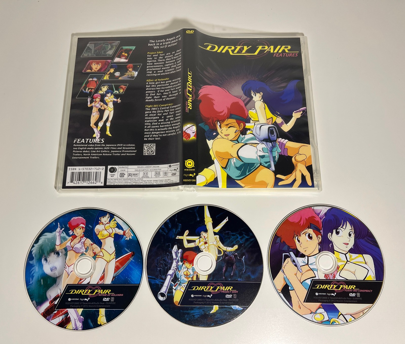 Dirty Pair features OVA Collection 3-disk NTSC Region 1 DVD Nozomi Anime NICE