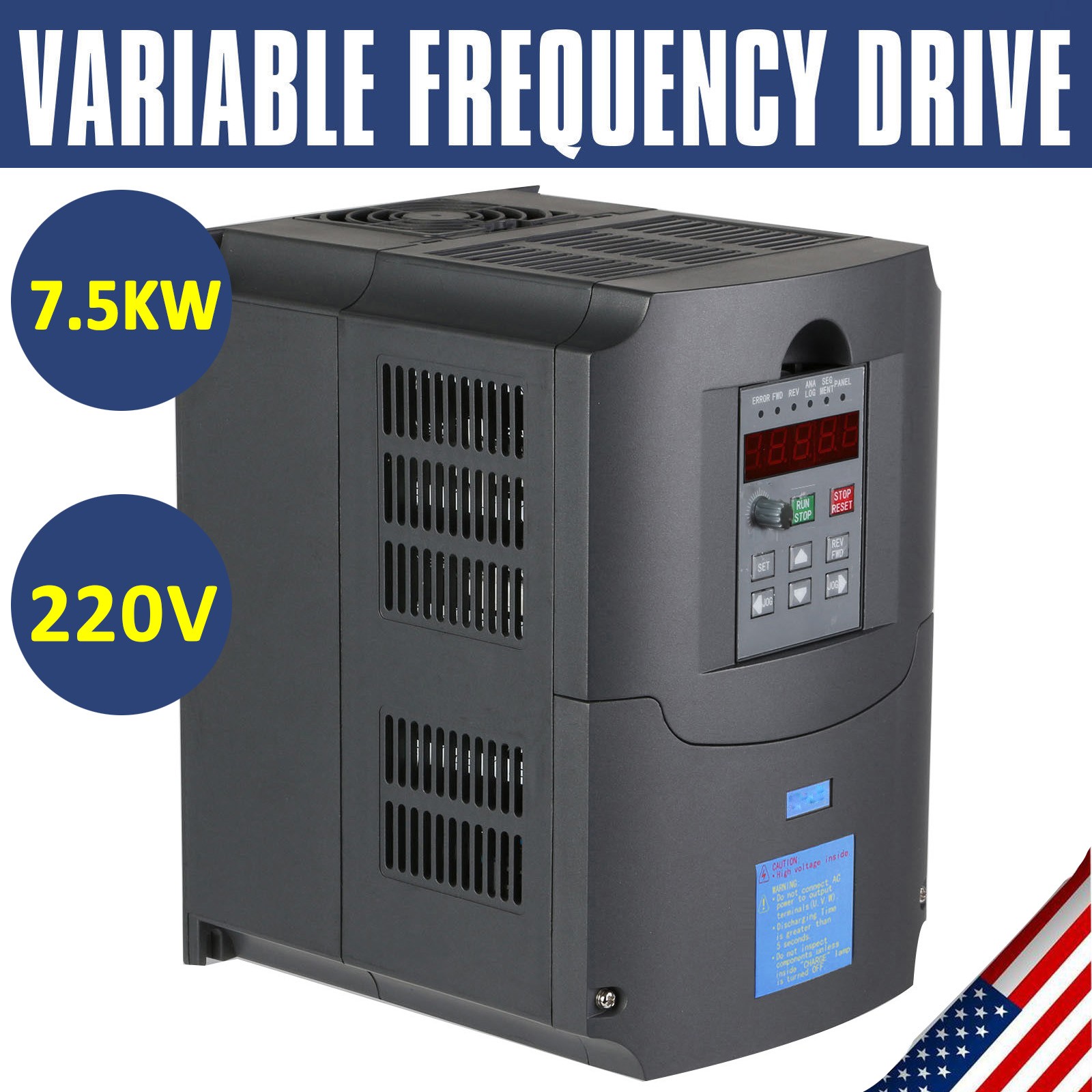 7.5KW 10HP Variable Frequency Drive Converter Single To 3 Phase VFD 220V 34A