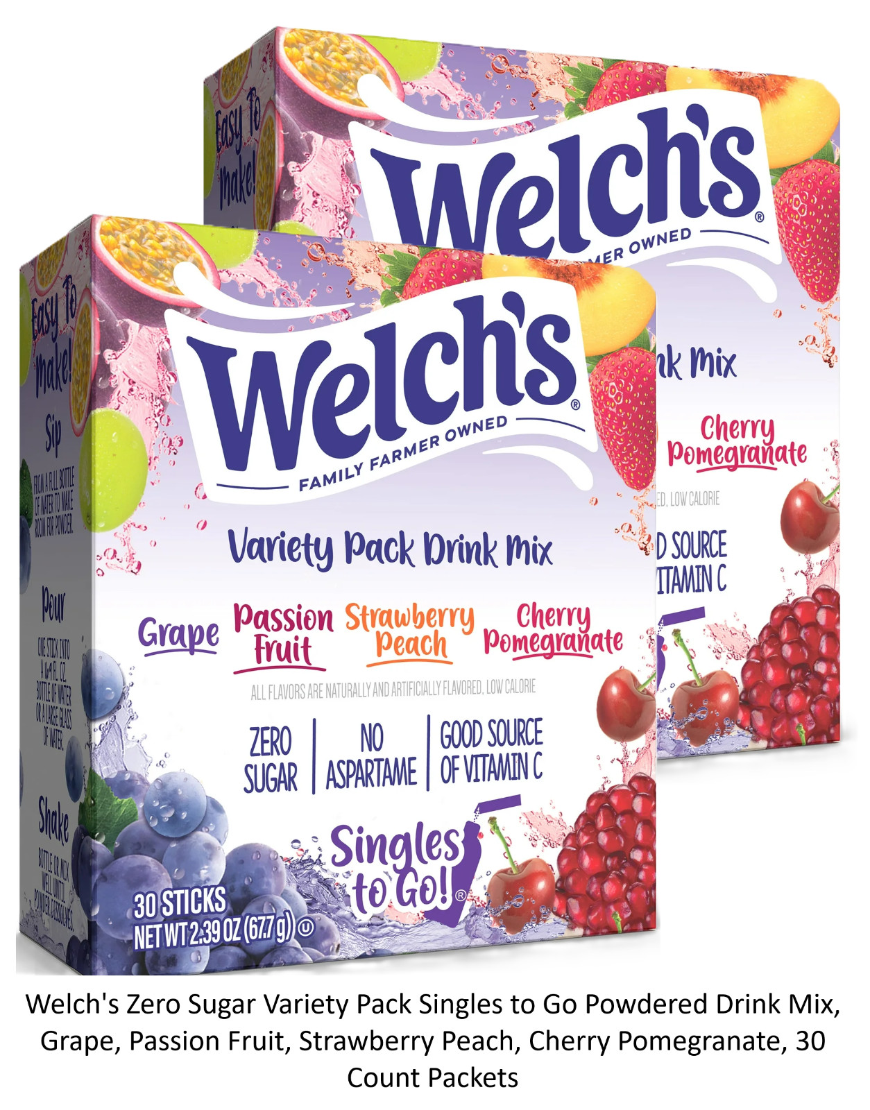 Welch’s Zero Sugar Drink Mix Variety Pack 2pk 30 Ct Singles To Go