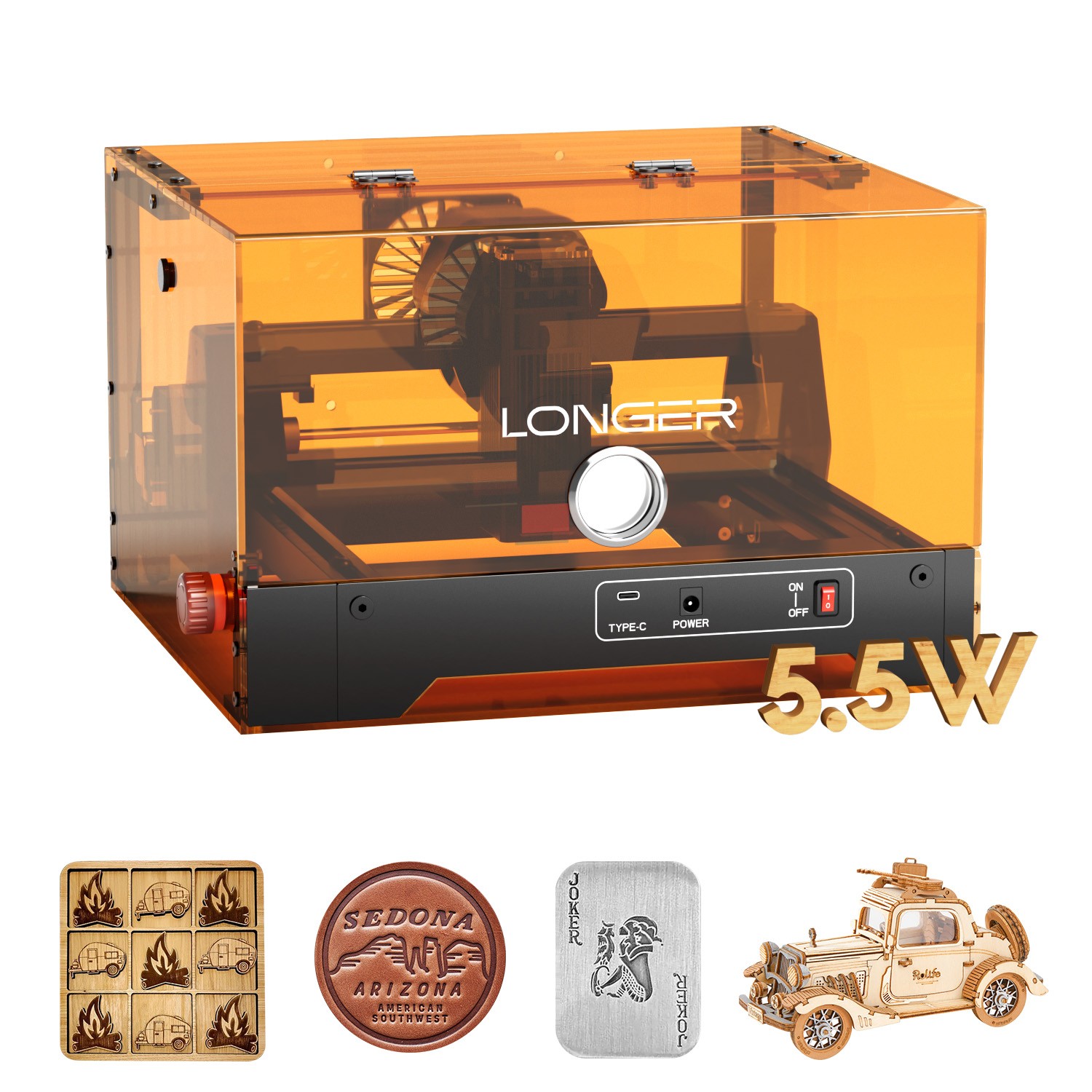 LONGER Ray5 miniS 5.5W Laser Engraver Machine 12000mm/min Compact Laser Cutt 🔥
