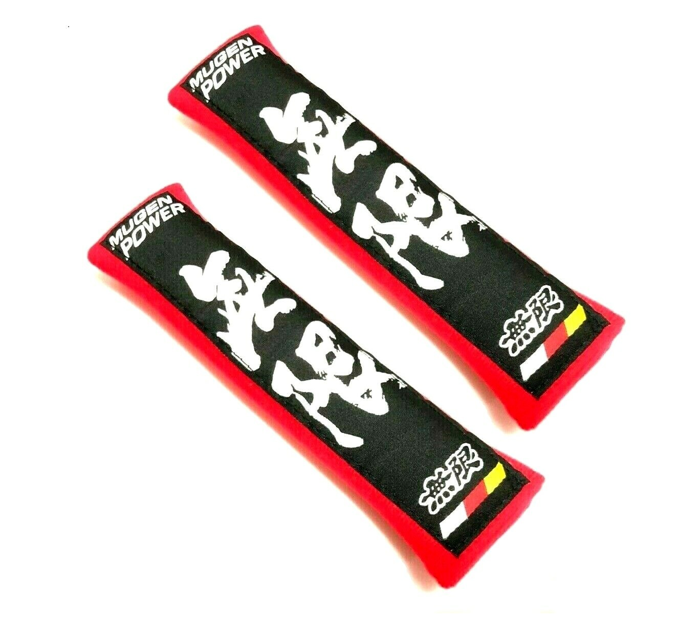2PCS jdm MUGEN POWER Red Soft Cotton Embroidery Seat Belt Cover Shoulder Pads