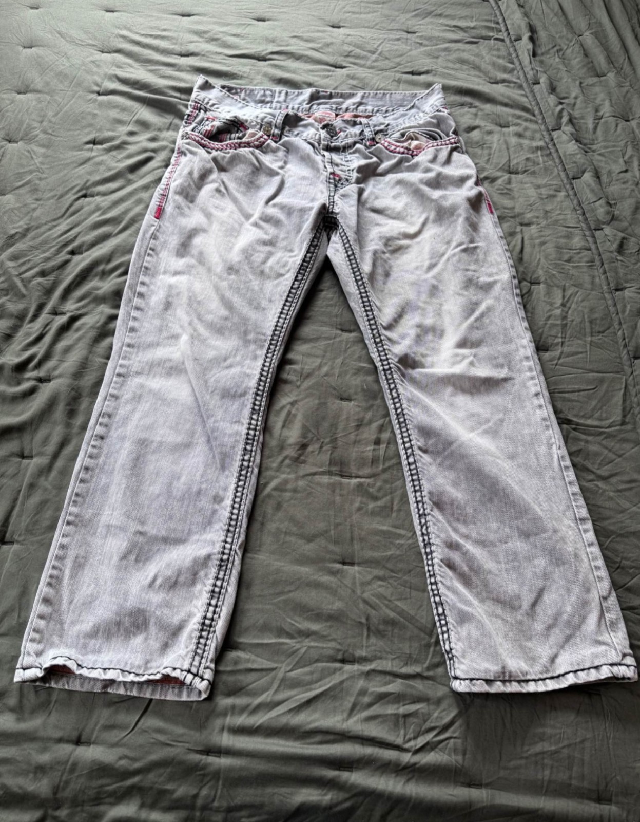 38 x 34 True Religion Jackson Jeans Rare Wash Rare Stitching
