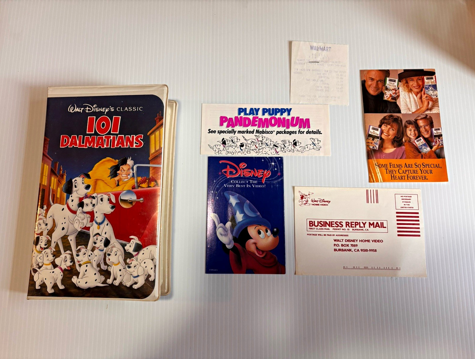 Vintage 1992 Disney 101 Dalmatians VHS Black Diamond CIB w/ EarlyRelease receipt