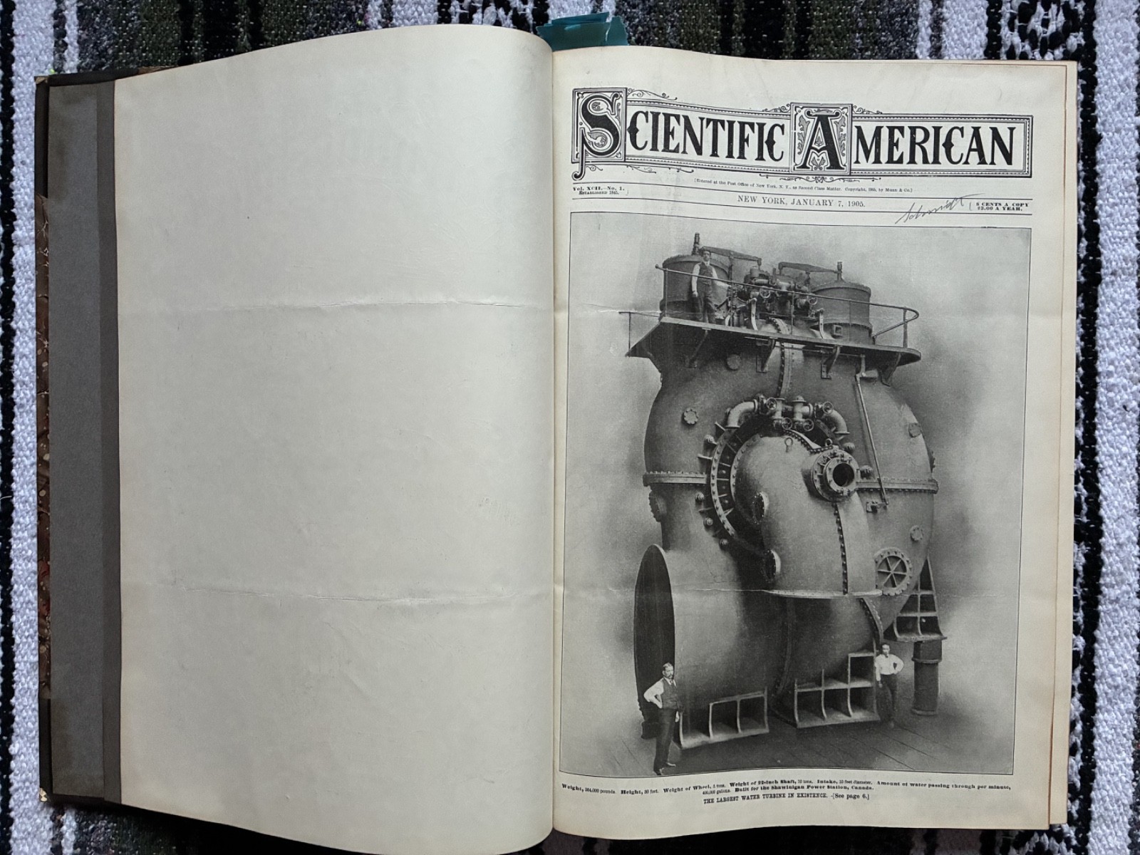 Scientific American magazine 1905 - Jan-June bound, bridges trains airships